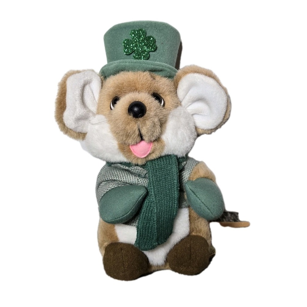 VINTAGE Applause Chris Mouse Plush Christmas Caroler St Patricks Day EUC 1988
